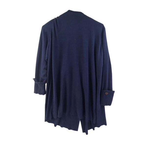 Design History Women's Knit CardiganSweater Open Front Mid Length Blue Size 1X - Picture 5 of 8